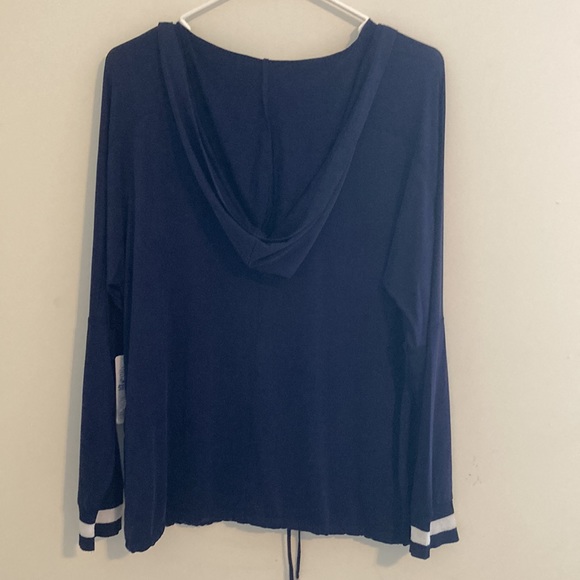 Splendid Women’s Striped V-Neck Hooded Pullover - Picture 9 of 9